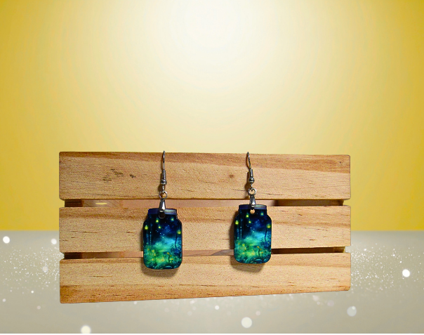 MDF-Mason Jar Shaped Sublimated Earrings 1 inch