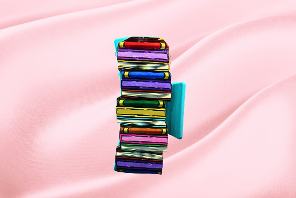 MDF- Stacked Book Shaped Sublimated Hair Clip
