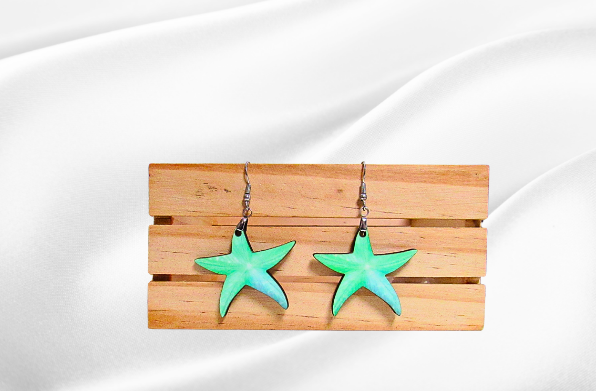 MDF-Starfish Shaped Sublimated Earrings 1.5 inch