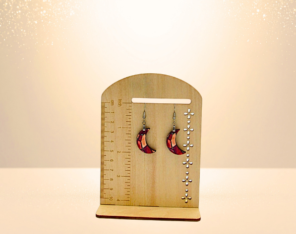 MDF-Moon Shaped Sublimated Earrings 1 inch