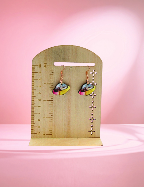MDF-Planet Shaped Sublimated Earrings 1 inch