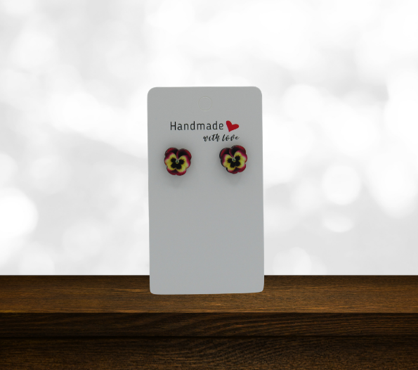 MDF- Pansy Shaped Sublimated Stud Earrings