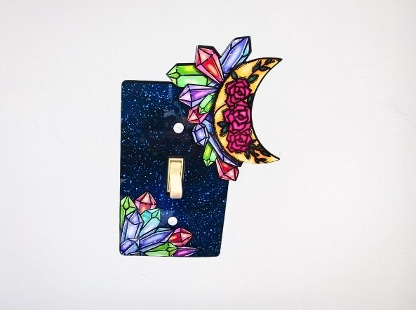 MDF-Moon and Crystal Shaped Sublimated Light Switch Plate