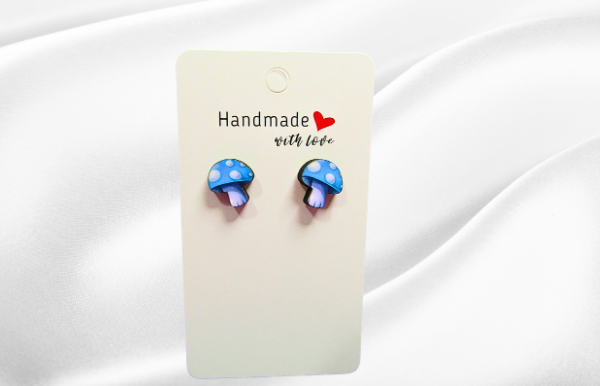 MDF-Mushroom Shaped Sublimated Stud Earrings