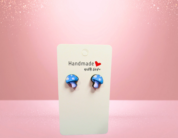 MDF-Mushroom Shaped Sublimated Stud Earrings