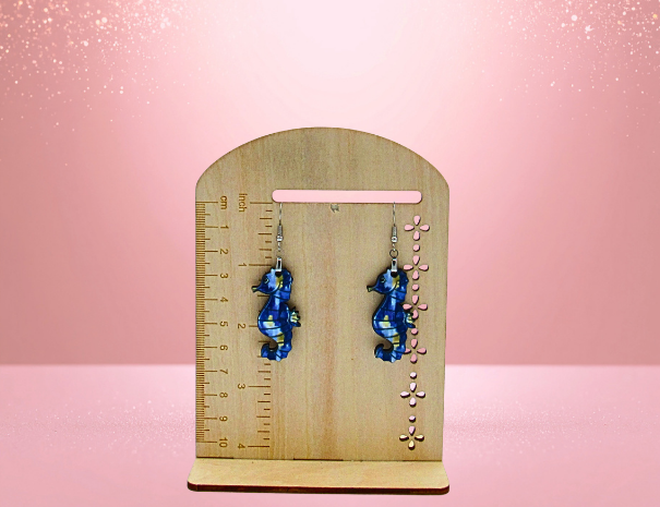 MDF-Seahorse Shaped Sublimated Earrings 1.5 inch