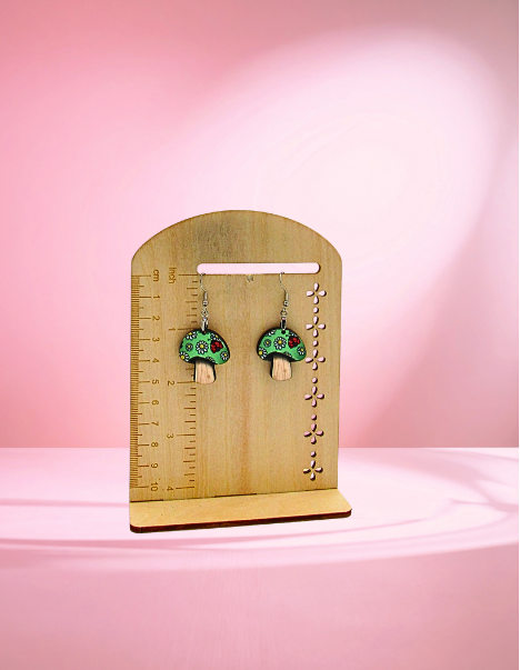 MDF-Mushroom Shaped Sublimated Earrings 1 inch