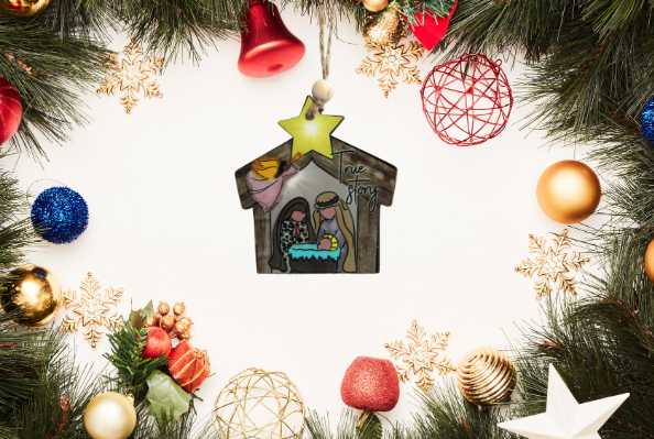 Nativity Shaped Sublimated Ornament