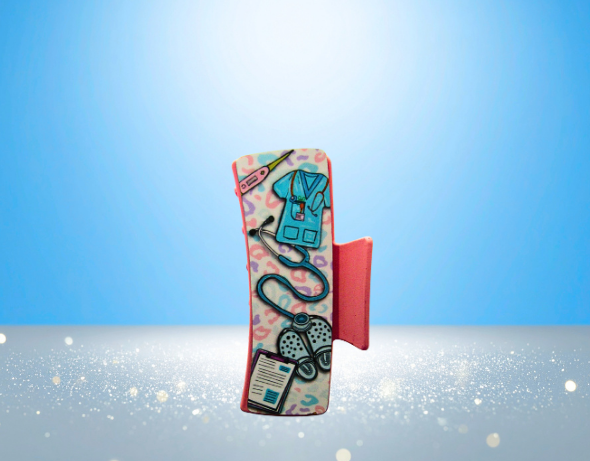 MDF-Nursing Themed Sublimated Hair Clip Large