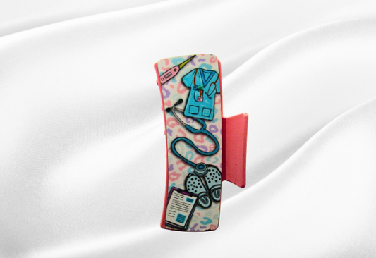 MDF-Nursing Themed Sublimated Hair Clip Large