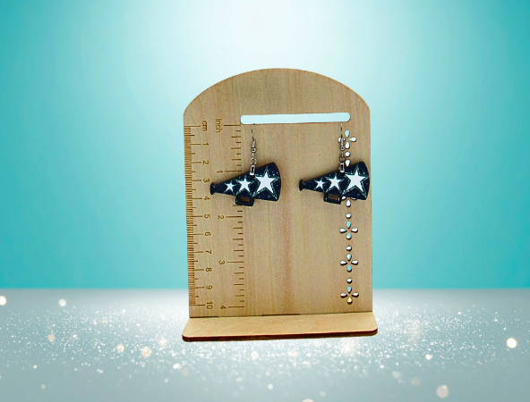 MDF-Megaphone Shaped Sublimated Earrings 1.5 inch