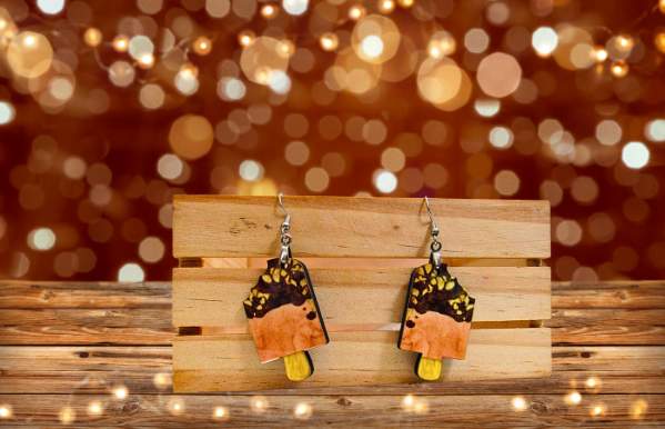 MDF-Popsicle  Shaped Sublimated Earrings 1.5 inch