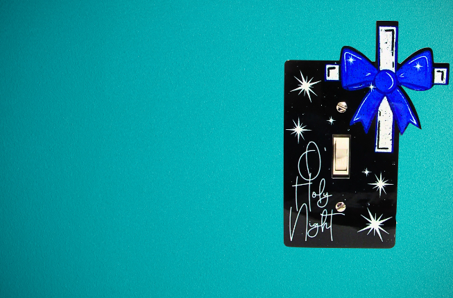 Cross with Bow Shaped Sublimated Light Switch Cover