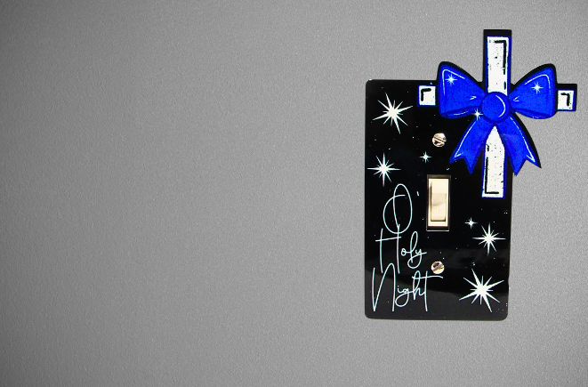 Cross with Bow Shaped Sublimated Light Switch Cover