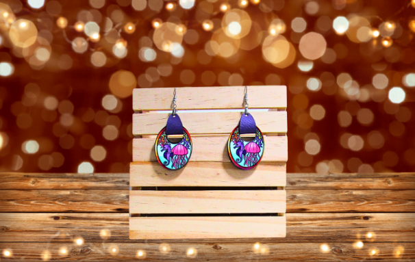 MDF-Boho Oval Shaped Sublimated Earrings 1.5 inch