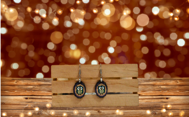 Oval Frame Shaped Sublimated MDF Earrings 1 Inch