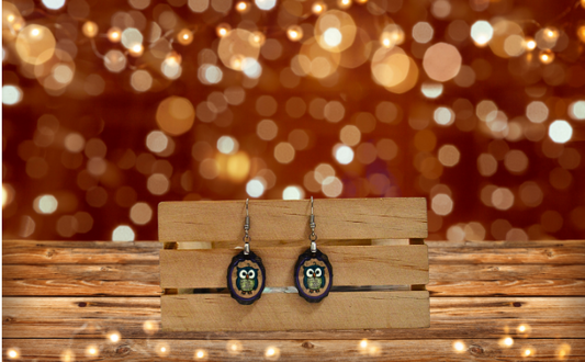 Oval Frame Shaped Sublimated MDF Earrings 1 Inch