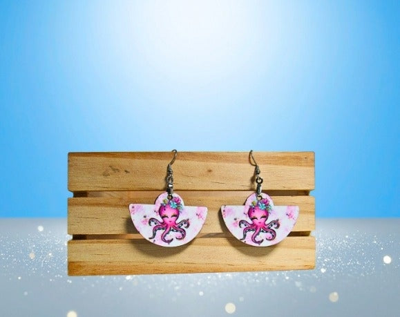 MDF-Boho Rounded Sublimated Earrings 1.5 inch