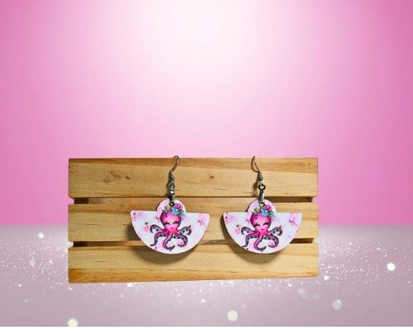 MDF-Boho Rounded Sublimated Earrings 1.5 inch