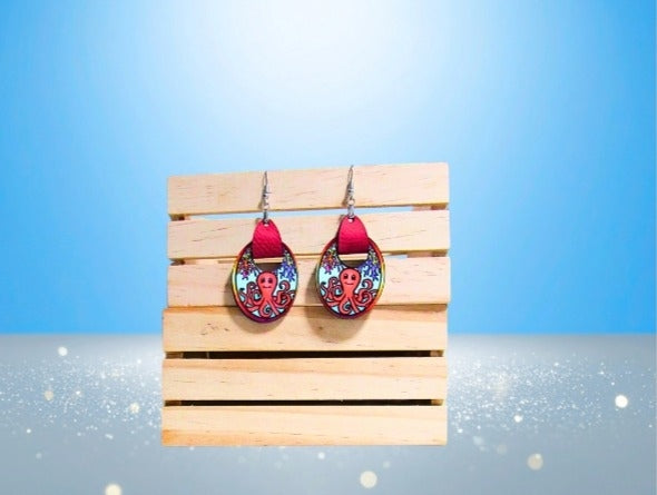 MDF-Boho Oval Shaped Sublimated Earrings 1.5 inch