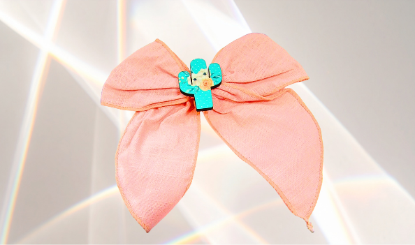 5" Girls Cotton Hair Bow with MDF Shaped Sublimated Center (Southwestern)