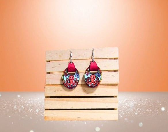 MDF-Boho Oval Shaped Sublimated Earrings 1.5 inch