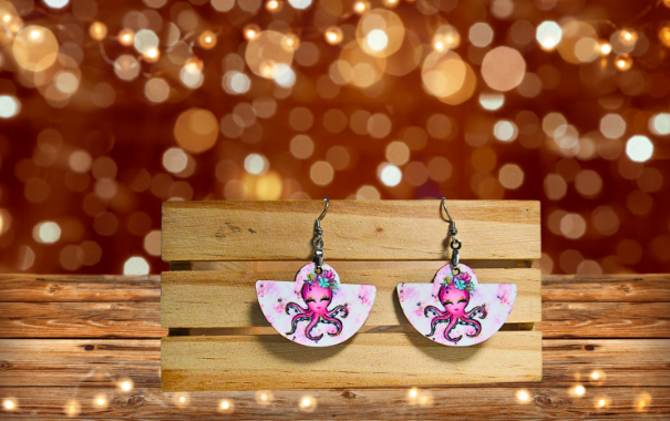 MDF-Boho Rounded Sublimated Earrings 1.5 inch