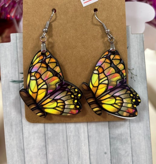 Butterfly Shaped Sublimated Earrings