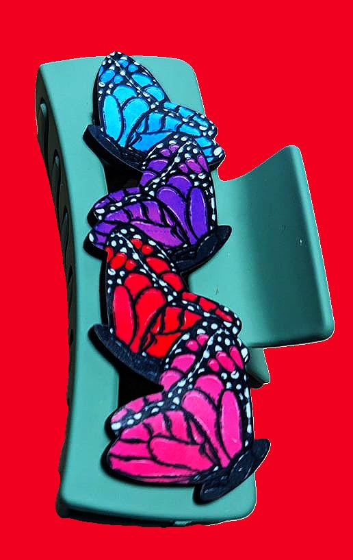 Butterfly Shaped Sublimated Hair Clip Large