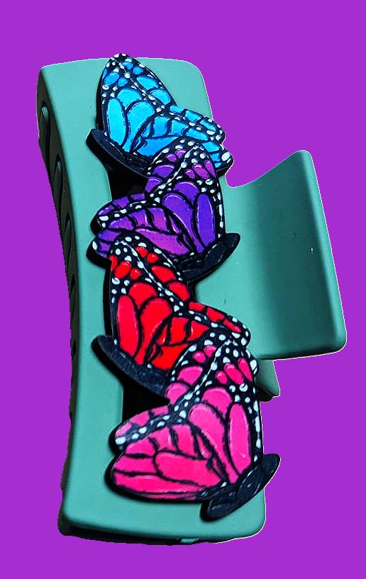 Butterfly Shaped Sublimated Hair Clip Large