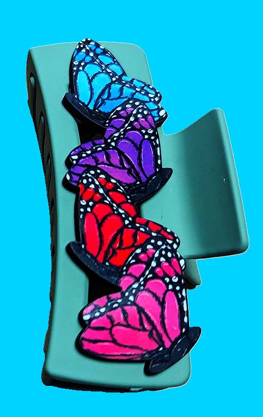 Butterfly Shaped Sublimated Hair Clip Large