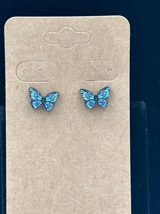 Open Butterfly Shaped Sublimated Stud Earrings