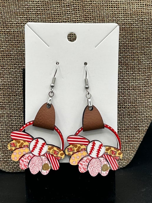 Round Sunflower Shaped Sublimated Earrings