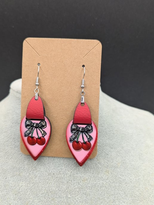 Faux Leather Teardrop Sublimated Earrings