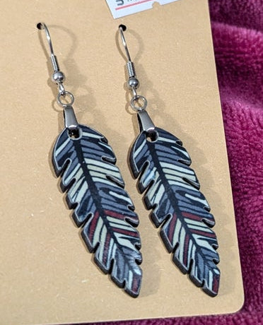 Feather Shaped Sublimated Earrings
