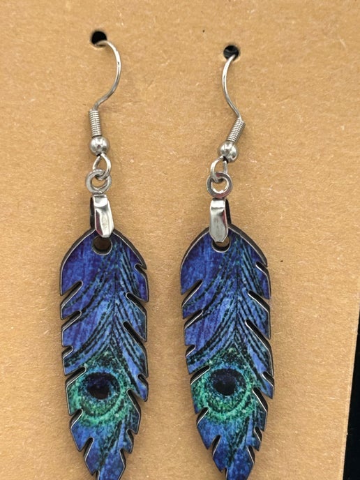 Feather Shaped Sublimated Earrings
