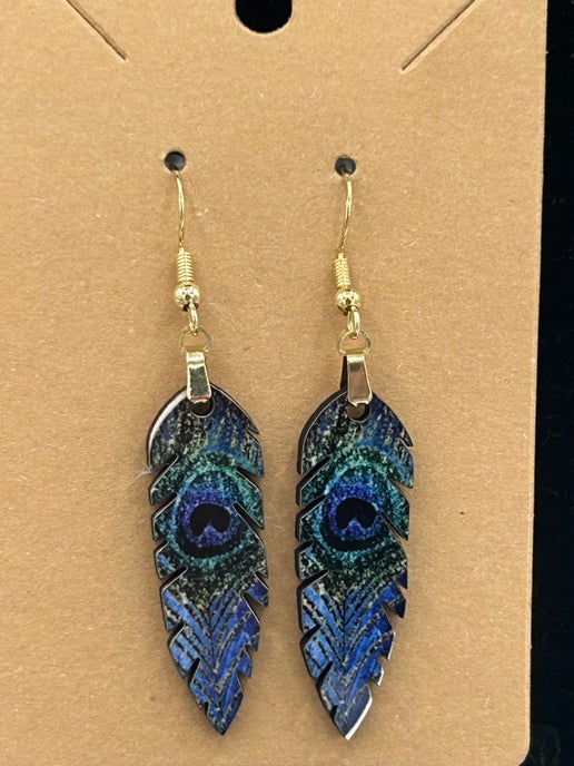Feather Shaped Sublimated Earrings
