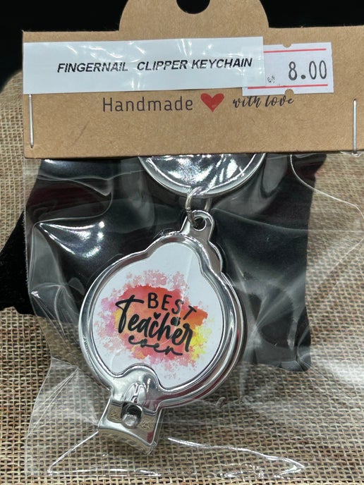 Fingernail Clipper Sublimated Metal Keychain