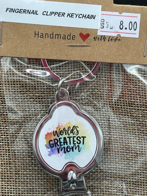 Fingernail Clipper Sublimated Metal Keychain