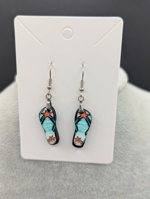 Flip Flop Shaped Sublimated Earrings