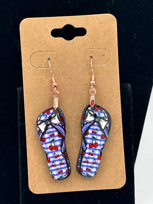 Flip Flop Shaped Sublimated Earrings