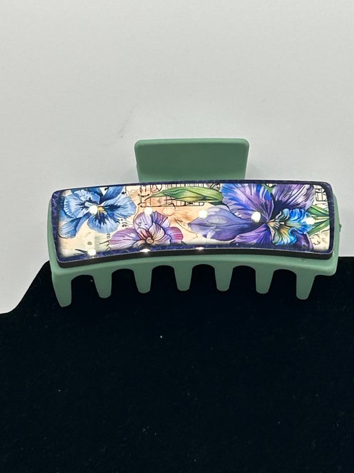 Floral Themed Sublimated Hair Clip Large
