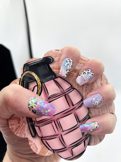 Flower Shaped Sublimated Nail Photo Prop MDF