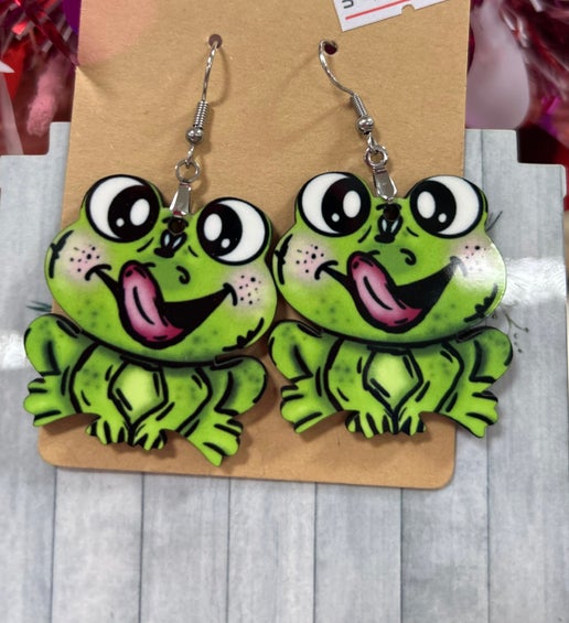 Frog Shaped Earrings 1.5 inch