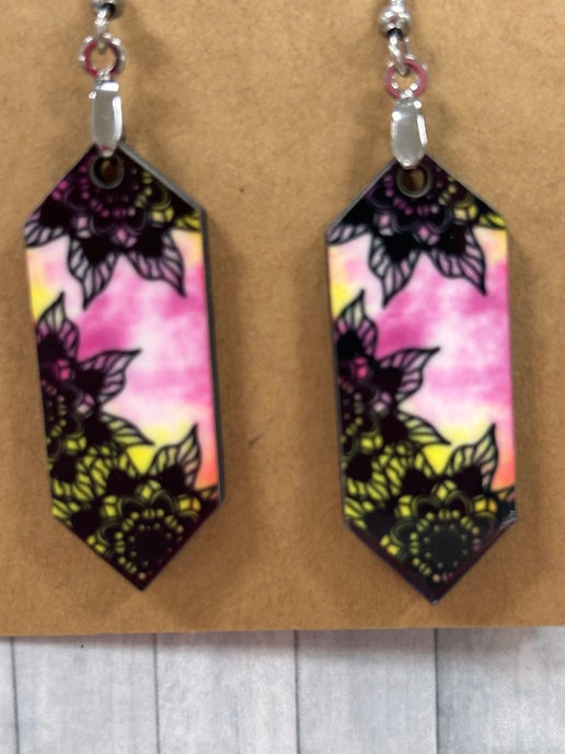 Gemstone Shaped Sublimated Earrings