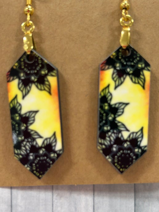Gemstone Shaped Sublimated Earrings