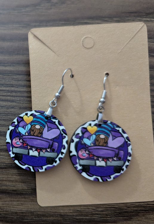 Round Shaped Sublimated 1 inch Earrings