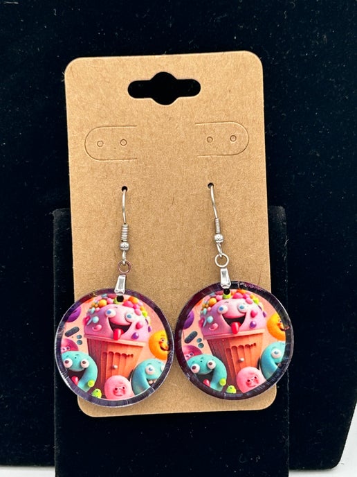 Round Shaped Sublimated 1 inch Earring