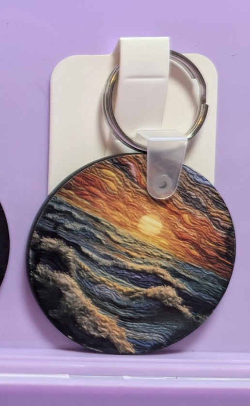 Round Shaped Sublimated Keychain