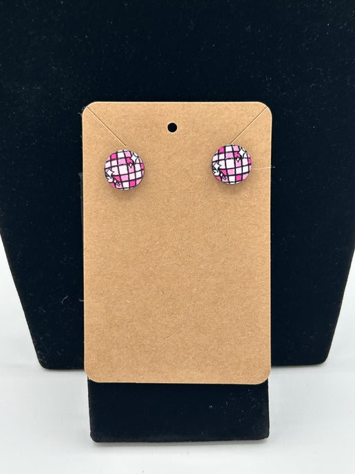 Round Shaped Stud Sublimated Earrings